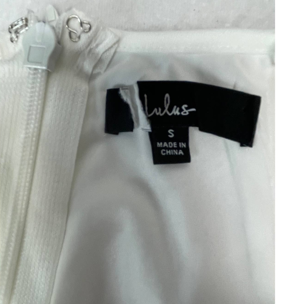 LULU'S SZ S Irresistible Charm White Midi Halter Skaker Dress NEW B100 - Picture 5 of 8